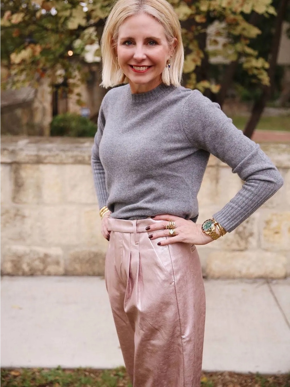 MOTHER PLEATED STARLET SNEAK PANTS IN PINKY SWEAR - Picture 9 of 11